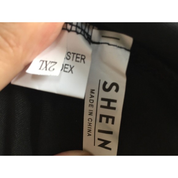 SHEIN Black Pull on pants Athletic Gold Racing Glitter Side Stripe - Size 2XL 16 - Picture 9 of 12